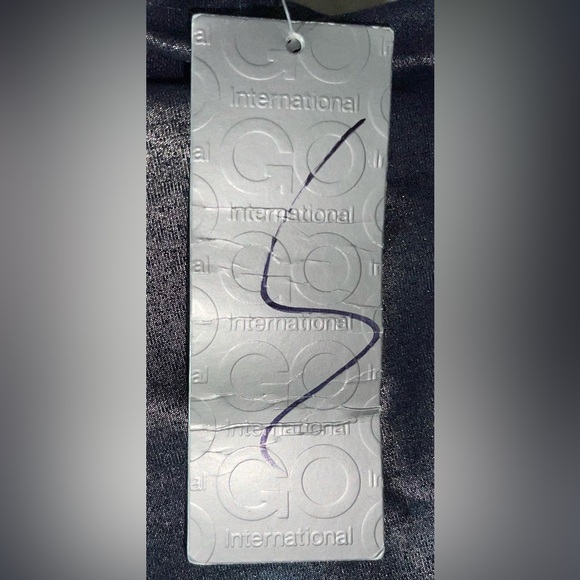 GO International Shimmering Blue Front Zip Short Sleeve Mini Dress, Size XS, S - Picture 4 of 9